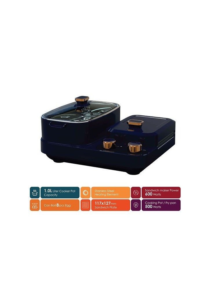 Electric 3 in 1 Household Breakfast Toaster Baking Machine Sandwich Omelette Fry Pan Hot Pot Boiler Food Steamer.  - Image 4