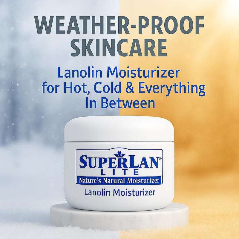 superlan Moisturizer Lanolin Cream 1 oz with Jojoba Oil for Hot, Dry & Cold Weather - Lightweight Creamy Formula with Medical-Grade Lanolin & Jojoba Oil - Moisturizer for Hands, Feet, Body, and More - Image 5