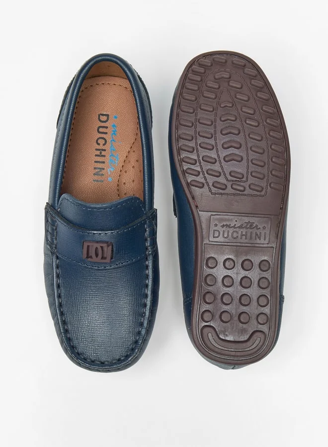 Mister Duchini Boys Textured Slip-On Mocassin