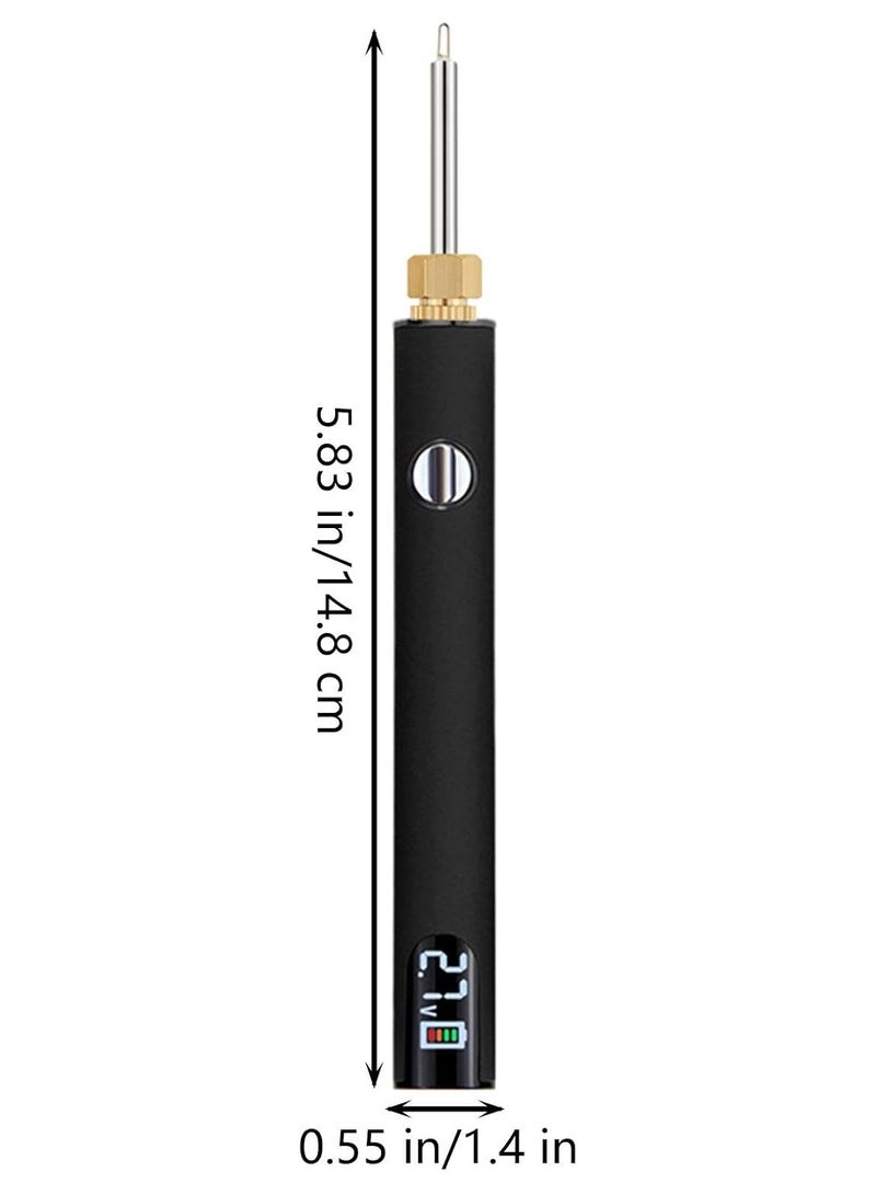 CMGTYYD. USB-C لحام الحديد مجموعة، المحمولة اللاسلكية لحام الحديد مع شاشة LCD، درجة الحرارة قابل للتعديل 200 درجة مئوية - 450 درجة مئوية، مع 3 نصائح لإصلاح الإلكترونيات، صناعة المجوهرات، مشاريع DIY - أسود - Image 5