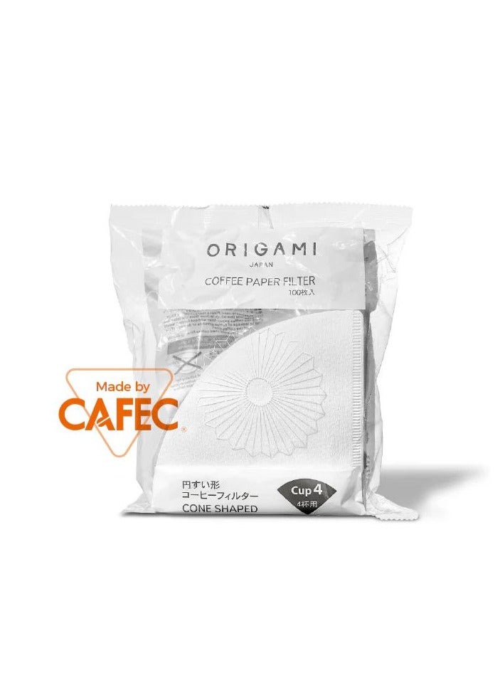 CAFEC Origami Paper filter 100pcs -02 4cups - Image 1