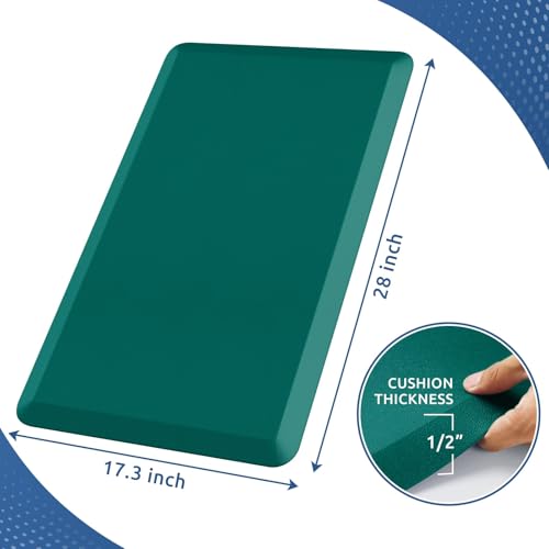 KitchenClouds Kitchen Mat Cushioned Anti Fatigue Rug 17.3"x28" Waterproof, Non Slip, Standing and Comfort Desk/Floor Mats for House Sink Office (Dark Green) - Image 2