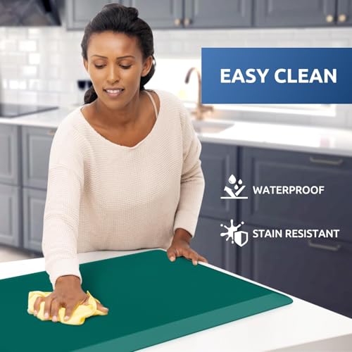 KitchenClouds Kitchen Mat Cushioned Anti Fatigue Rug 17.3"x28" Waterproof, Non Slip, Standing and Comfort Desk/Floor Mats for House Sink Office (Dark Green) - Image 3