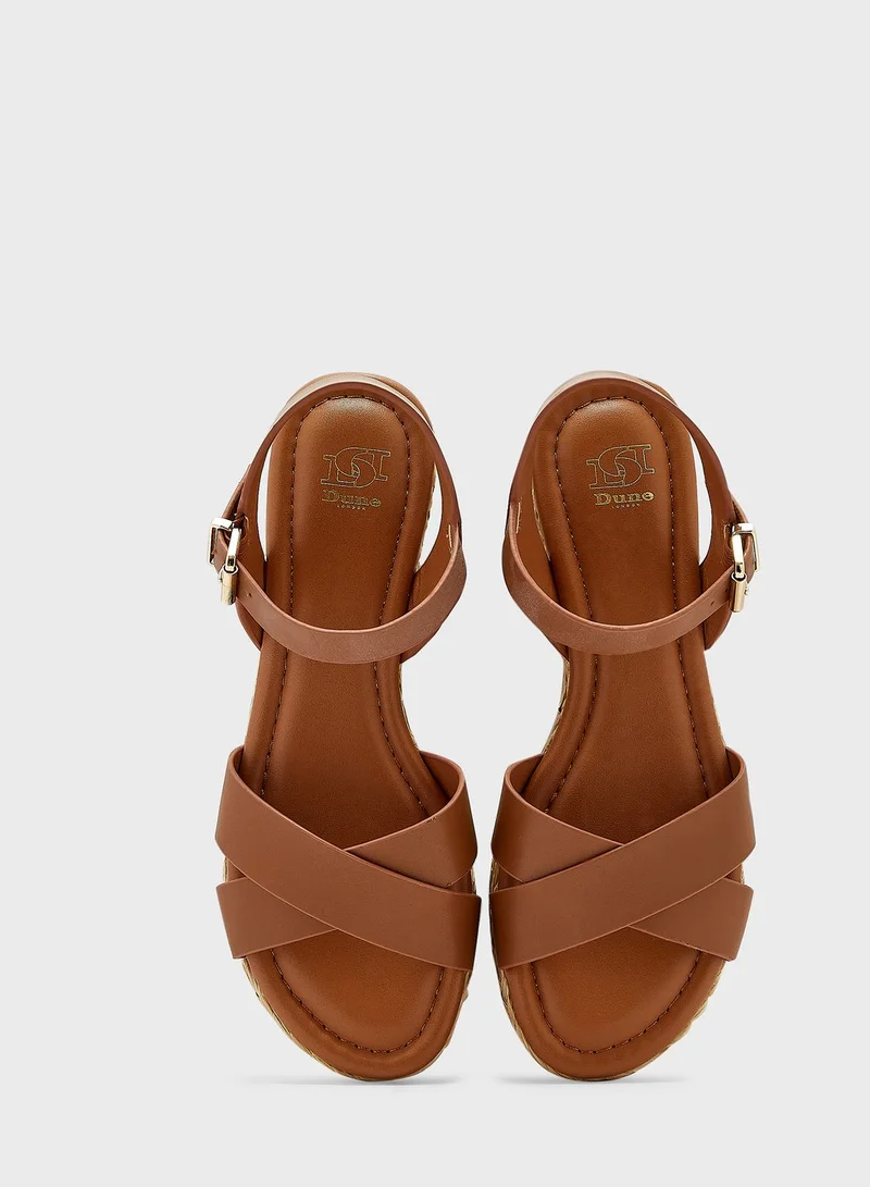 Dune LONDON Linnie Cross Strap Flatform Sandals