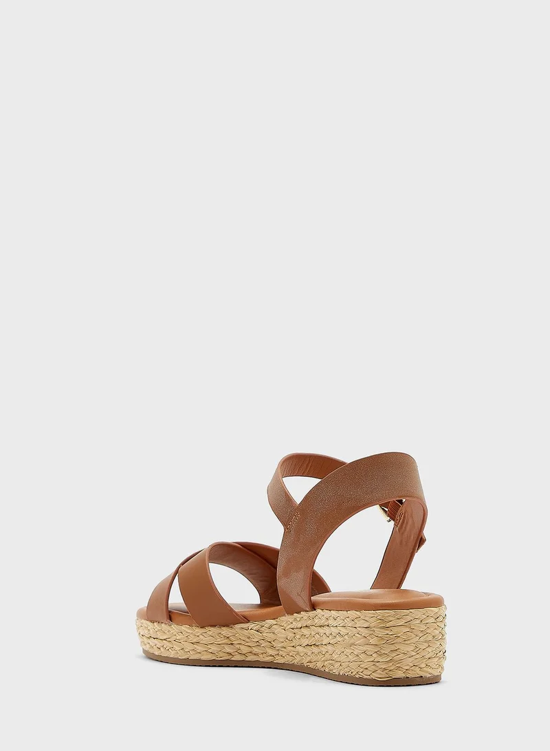 Dune LONDON Linnie Cross Strap Flatform Sandals