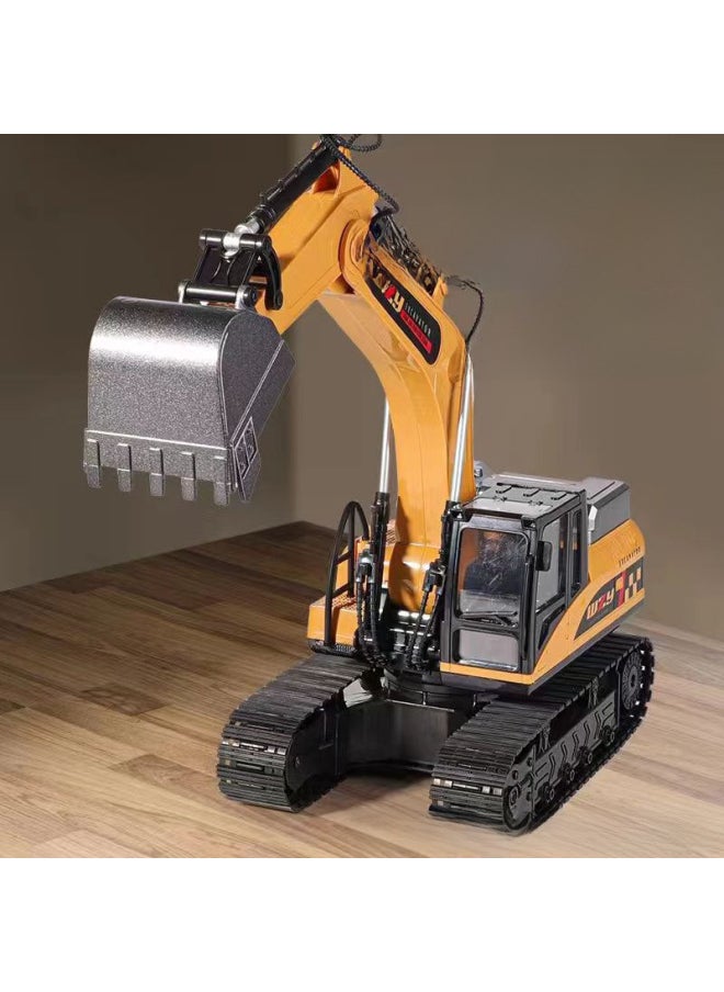 Generic Large Alloy Children's Remote Control Car Excavator Toy Car Boy Electric Excavator Engineering Car Excavator Cross-border-Color:Yellow/12 + Watch-alloy Bucket [color Box]]-Proportion:Official Standard [a Battery]]  - Image 5