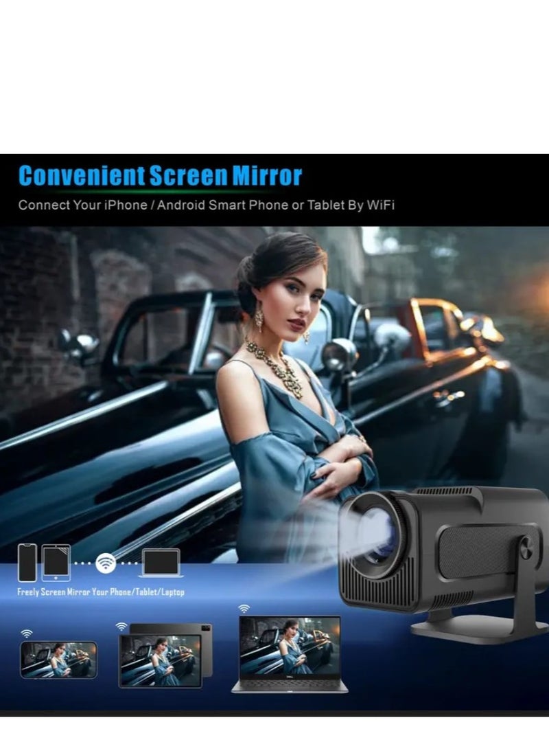 ULTRA HD 4K portable Projector ORIGINAL With Game Controller x2, Miracast, Airplay, 1080P Support, 10000 Lumens, WiFi 6,BT 5.0, 180° Rotation, HY320 Dual Wifi6,130-inch Screen Cinema projector