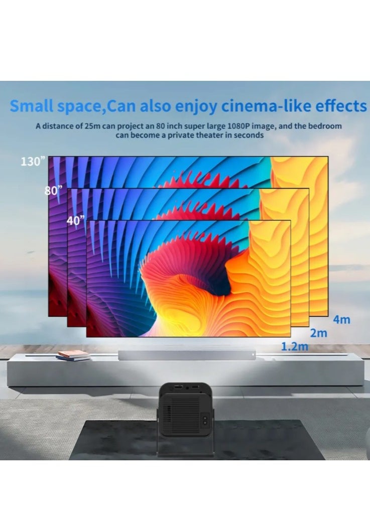 ULTRA HD 4K portable Projector ORIGINAL With Game Controller x2, Miracast, Airplay, 1080P Support, 10000 Lumens, WiFi 6,BT 5.0, 180° Rotation, HY320 Dual Wifi6,130-inch Screen Cinema projector