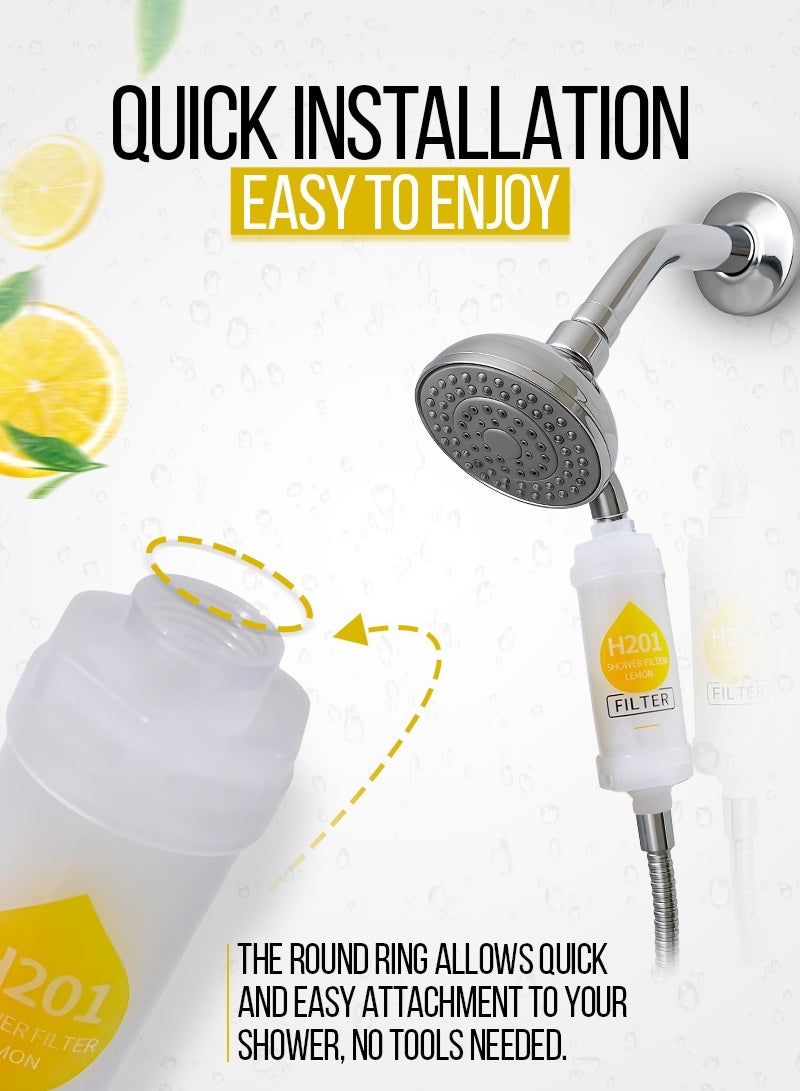 ABJ 3-Pack Vitamin C Shower Filter / Shower Head Filter – Water Purifier with Aromatherapy Beads, Removes Chlorine & Fluoride, Softens Hard Water for Skin & Hair (Lavender + Pine Forest + Lemon) - Image 5