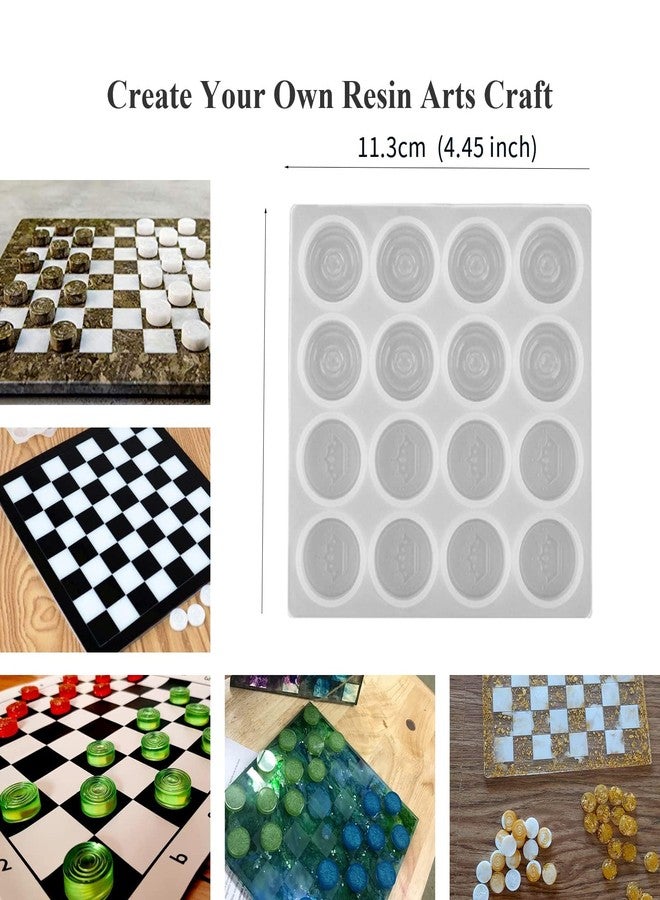 Angel Wings 2Pcs Silicone Molds Set (1x Checker Silicone Mold + 1x Checker Board Mold) for DIY 3D Checker Game Board Chess Pieces Making Epoxy Resin Casting Mold - Image 3