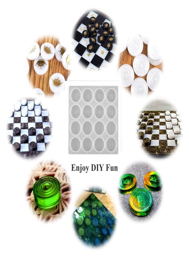 Angel Wings 2Pcs Silicone Molds Set (1x Checker Silicone Mold + 1x Checker Board Mold) for DIY 3D Checker Game Board Chess Pieces Making Epoxy Resin Casting Mold - Image 5