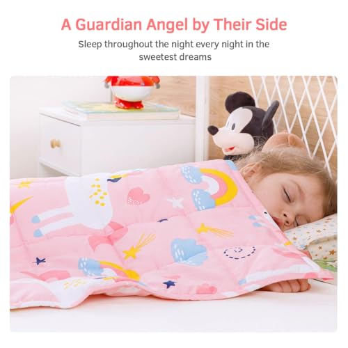 Mr. Sandman Weighted Blanket 7 lbs Twin/Full-Size Bed, Best for 50-90lb Cozy Cotton Blanket with Glass Beads - 41" x 60" Rainbow Unicorn - Image 5
