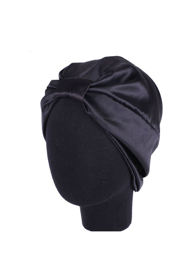 2Pcs Sleep Cap Turban Hat Non slip Elastic Silk Bonnet, for Woman Girl Curly Long Hair, Satin Sleeping Cap for Hair Women, Oversized Design for All Length Thick Curly Hair - Image 2