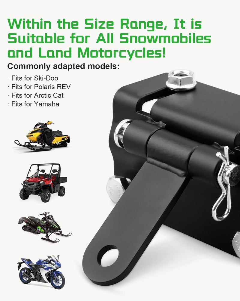 JUQAFY Upgraded Snowmobile Bumper Hitch Bumper Tow Hitch Fits for Ski Doo/Polaris/REV/Arctic Cat/Yamaha, Tongue Type Snowmobile Accessories - Image 3