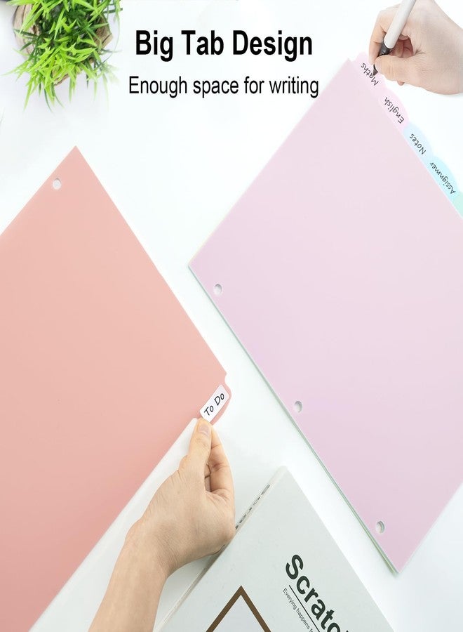 LRFWJS 24 Count/3 Sets Write & Erase Binder Dividers with Tabs, Plastic 8 Tab Dividers for 3 Ring Binder Letter Size, Separators for Student School Home Office Document Organizer, Pastel - Image 5