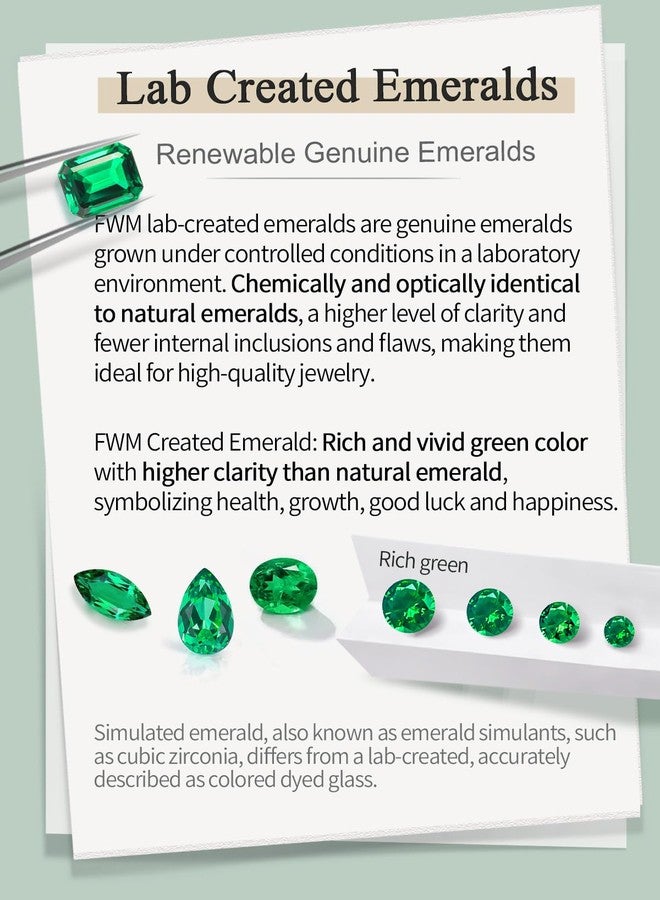 FWM 925 Sterling Silver Emerald Diamond Adjustable Toi Et Moi Ring for Women Moissanite Gold Square Open Ring Size 7 - Image 3