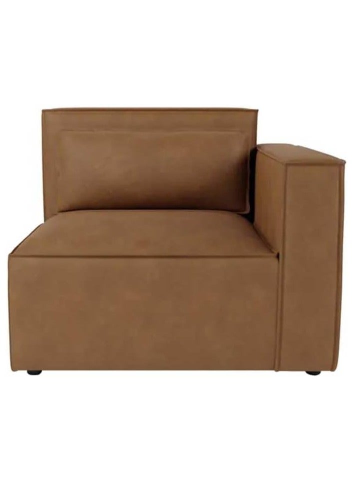 KARNAK Modern 3-seater Corner Sofa Set Grey Faux Leather Modular Design - Image 3