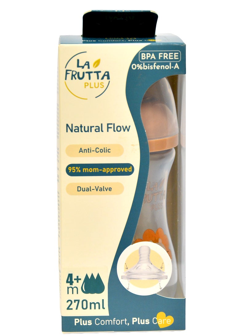 La Frutta Plus Natural Flow Bottle Anti-Colic 270ml (Beige) , BPA FREE, 0%bisfenol - (M:4+) - Image 3