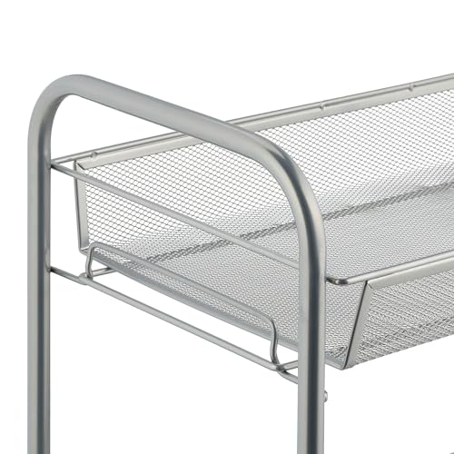 Pro-Grade ProGrade 2-Tier Mesh Spice Rack Metal Storage Rack, Kitchen Spice Rack Mesh Organiser Stand for Kitchen, Bathroom, Office, Silver (Silver) - Image 5