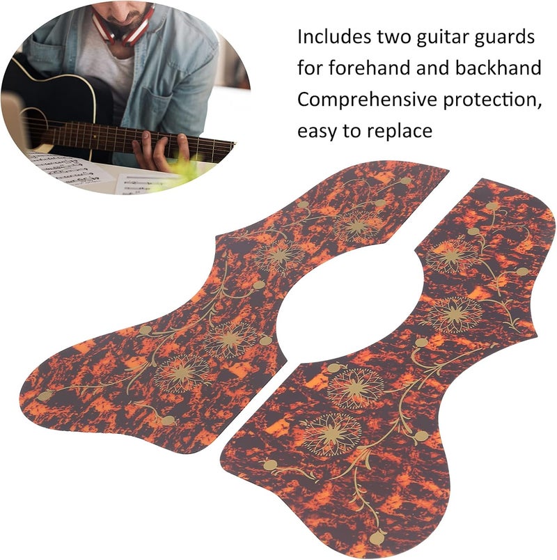 Wal front 2Pcs Guitar Guard Scratch Proof Guard Plate Hard Plastic Pick Guards Self Adhesive Guitar Pickguard Guitar Accessories Gifts(Brown) - Image 3