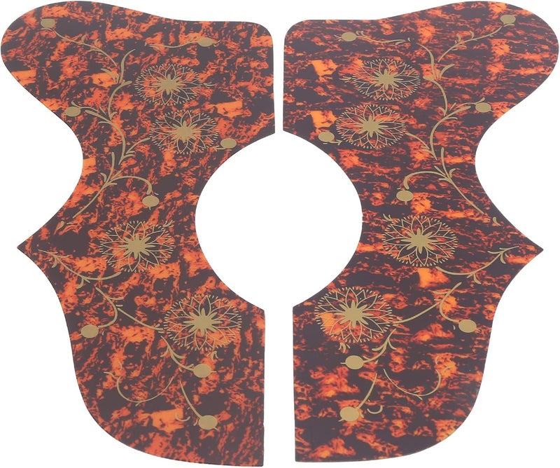 Wal front 2Pcs Guitar Guard Scratch Proof Guard Plate Hard Plastic Pick Guards Self Adhesive Guitar Pickguard Guitar Accessories Gifts(Brown) - Image 1