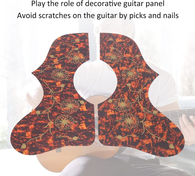 Wal front 2Pcs Guitar Guard Scratch Proof Guard Plate Hard Plastic Pick Guards Self Adhesive Guitar Pickguard Guitar Accessories Gifts(Brown) - Image 4