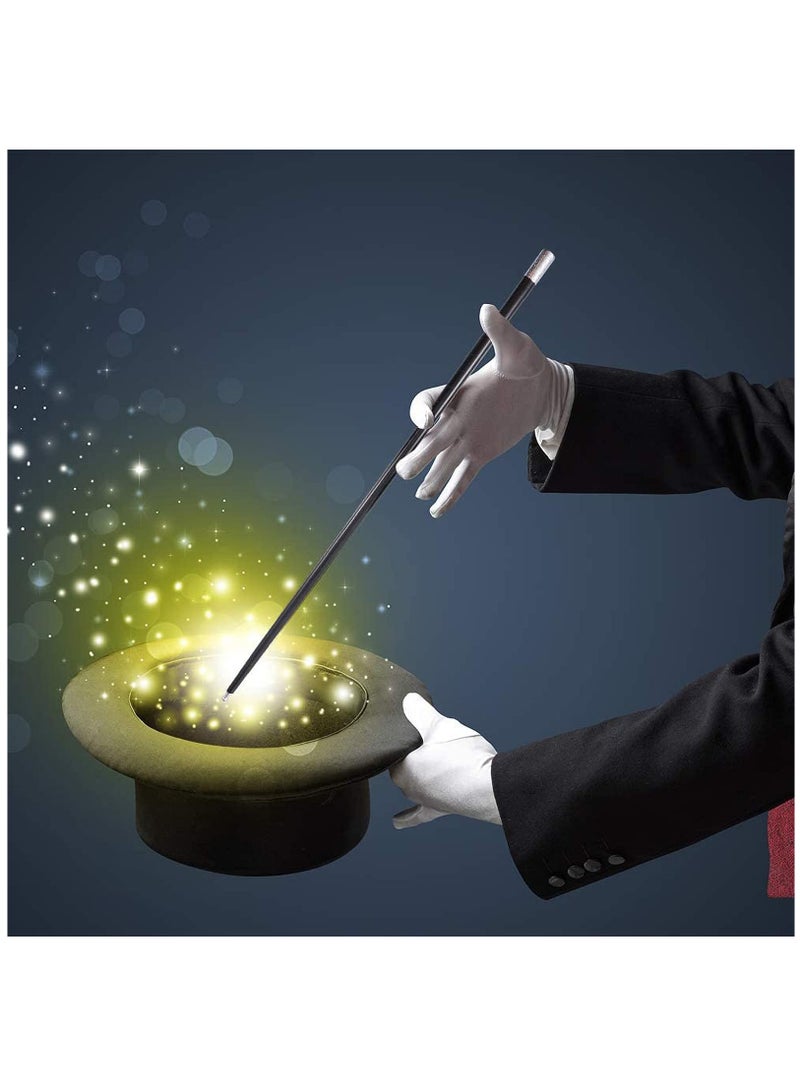 Luckam Stage Show Magic Wand Props Foldable Metal Look Magician's Cane 3-Piece Black Gold Silver 43.30 inch - Image 5