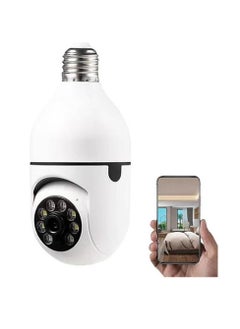 New Light Bulb Camera, Wireless WiFi Full HD 5MP Security Light Bulb Camera, 360 Panoramic IP Camera, 1080P 2.4GHz Indoor Outdoor WiFi Camera with Real-time Motion Detection, Alerts, Night Vision
