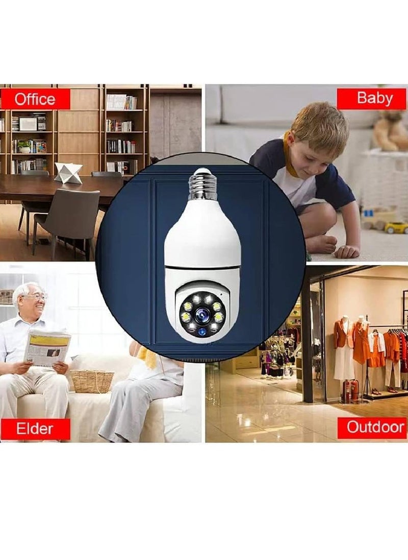 GENNEXT - New Light Bulb Camera, Wireless WiFi Full HD 5MP Security Light Bulb Camera, 360 Panoramic IP Camera, 1080P 2.4GHz Indoor Outdoor WiFi Camera with Real-time Motion Detection, Alerts, Night Vision - Image 1