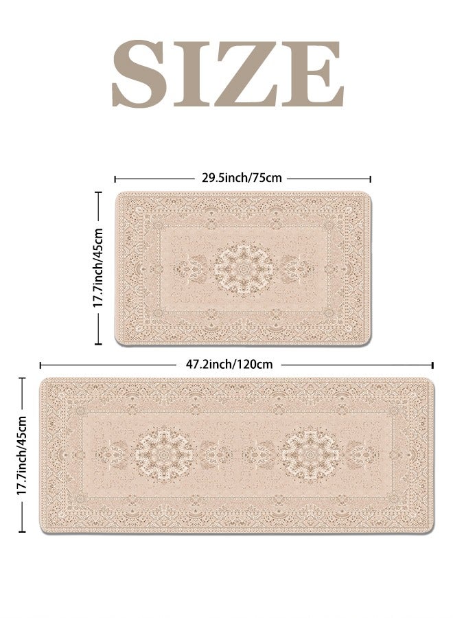 2 PCS Kitchen Floor Mats Rugs Set, Cushion Floor Carpet, Waterproof, Oil Resistant and Anti-Fatigue PU Standing Mat for Kitchen, Floor, Office, Sink, Laundry 45*75CM+45*120CM - Image 5