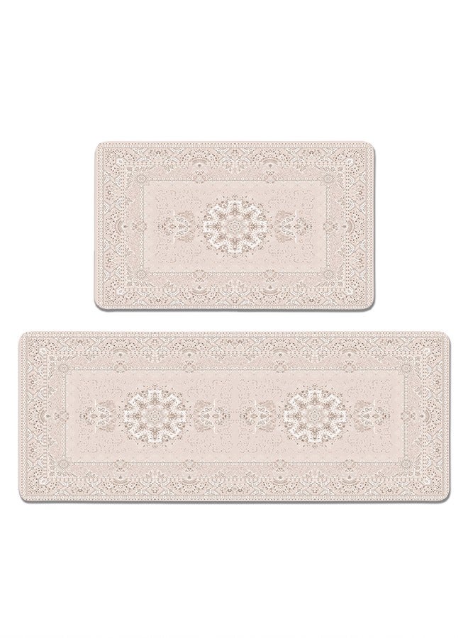 2 PCS Kitchen Floor Mats Rugs Set, Cushion Floor Carpet, Waterproof, Oil Resistant and Anti-Fatigue PU Standing Mat for Kitchen, Floor, Office, Sink, Laundry 45*75CM+45*120CM - Image 1