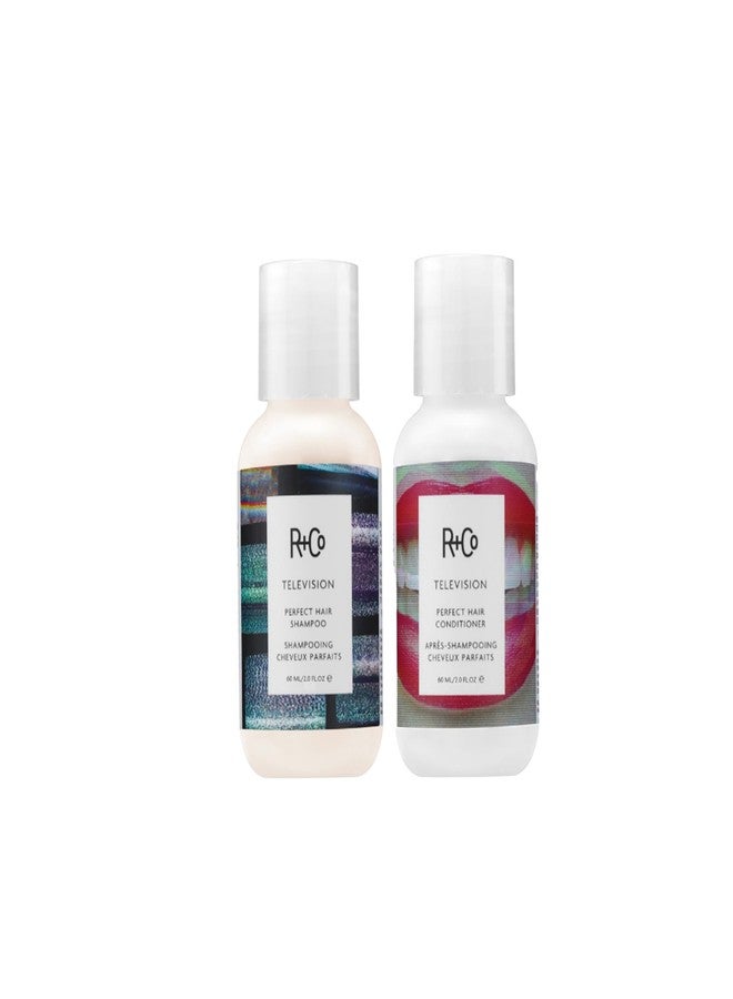 R+Co | Travel Sized | Television Perfect Shampoo and Conditioner Set for Preserving Color Treated Hair | Anti Frizz + Repairs + Nourishes | Vegan + Sulfate-Free | Set of 2 - Image 1