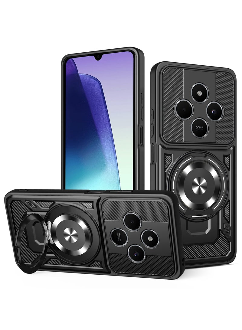 جراب وغطاء حماية مقاوم للصدمات وحمايه للكاميرا ومتوافق مع Redmi 14C / Poco C75 4G (أسود) - Image 1