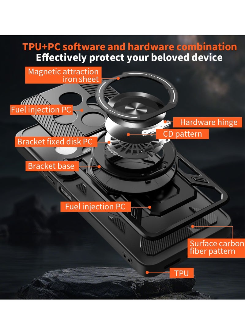 جراب وغطاء حماية مقاوم للصدمات وحمايه للكاميرا ومتوافق مع Redmi 14C / Poco C75 4G (أسود) - Image 2