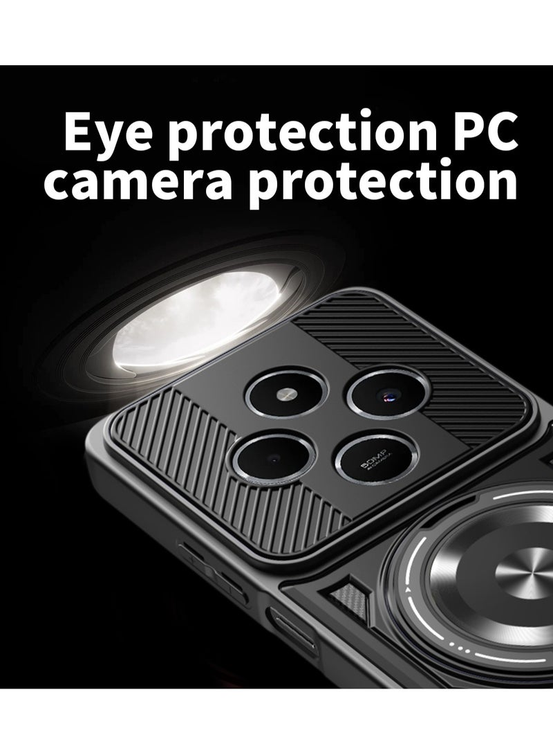 جراب وغطاء حماية مقاوم للصدمات وحمايه للكاميرا ومتوافق مع Redmi 14C / Poco C75 4G (أسود) - Image 5