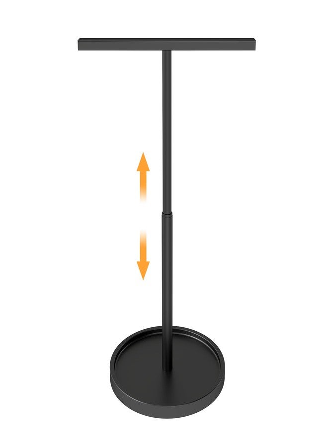 STWWO Hand Towel Stand, Towel Holder Stand for Bathroom Countertop Kitchen, 16.5IN Adjustable Retractable T-Shape Hand Towel Rack, Matte Black - Image 1