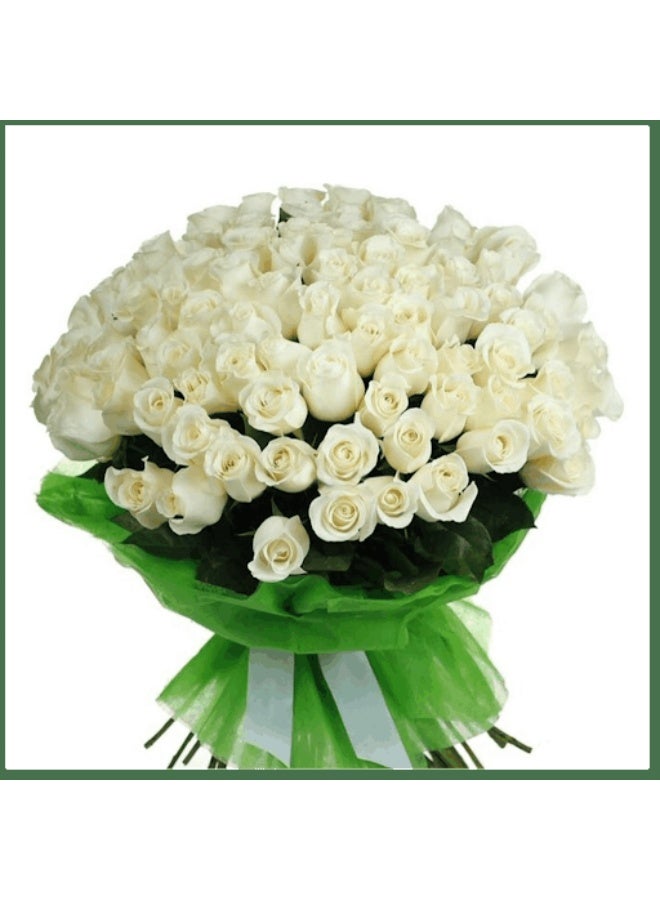 Carmel Flowers 100 White Roses  Delivery In Dubai