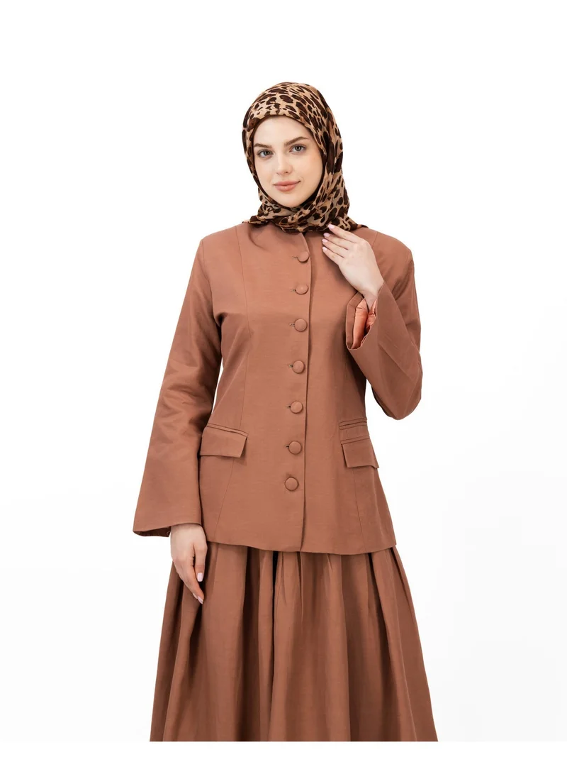 Eight Thirty Nine Soft Authority - Dark Dusty Rose | Blazer and Maxi Skirt set