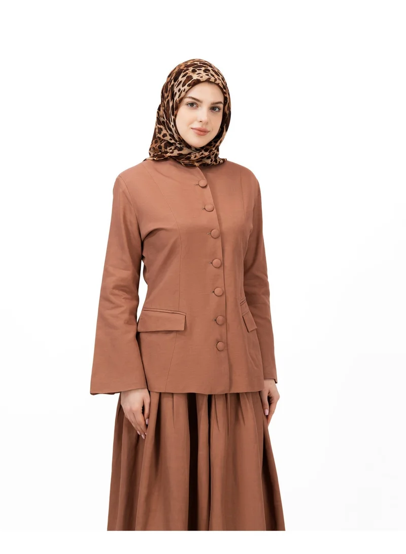 Eight Thirty Nine  Soft Authority - Dark Dusty Rose | Blazer and Maxi Skirt set for Women | Best Price UAE