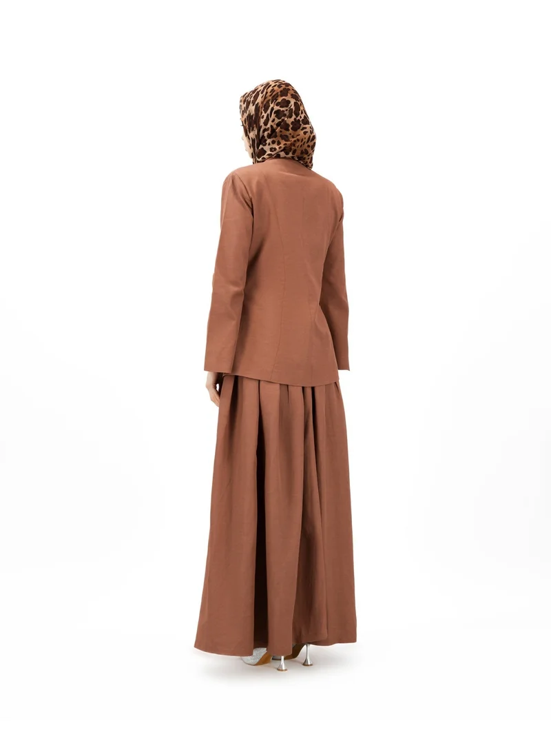 Eight Thirty Nine  Soft Authority - Dark Dusty Rose | Blazer and Maxi Skirt set for Women | Best Price UAE
