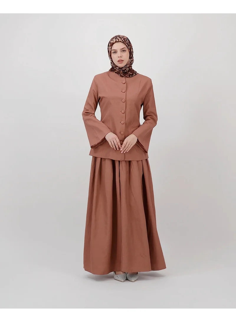 Eight Thirty Nine  Soft Authority - Dark Dusty Rose | Blazer and Maxi Skirt set for Women | Best Price UAE