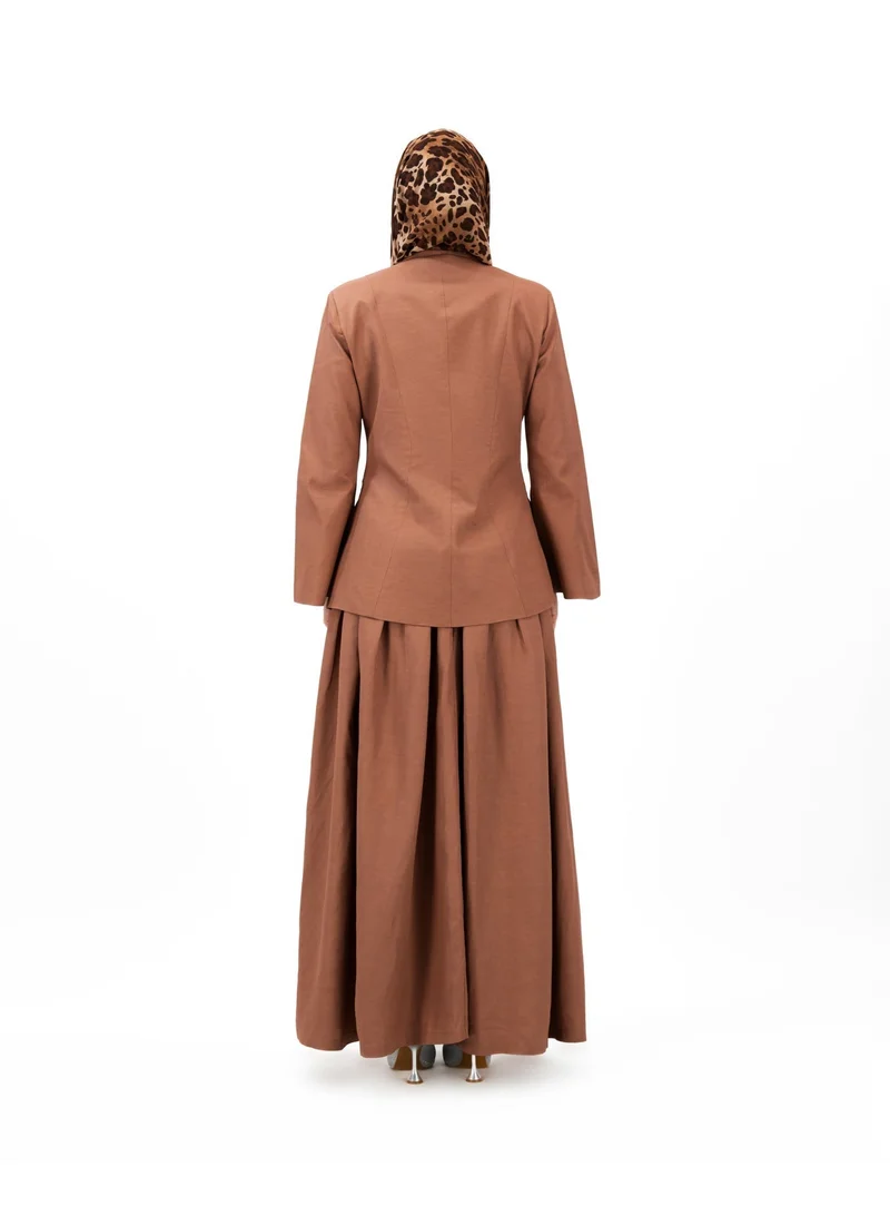 Eight Thirty Nine  Soft Authority - Dark Dusty Rose | Blazer and Maxi Skirt set for Women | Best Price UAE