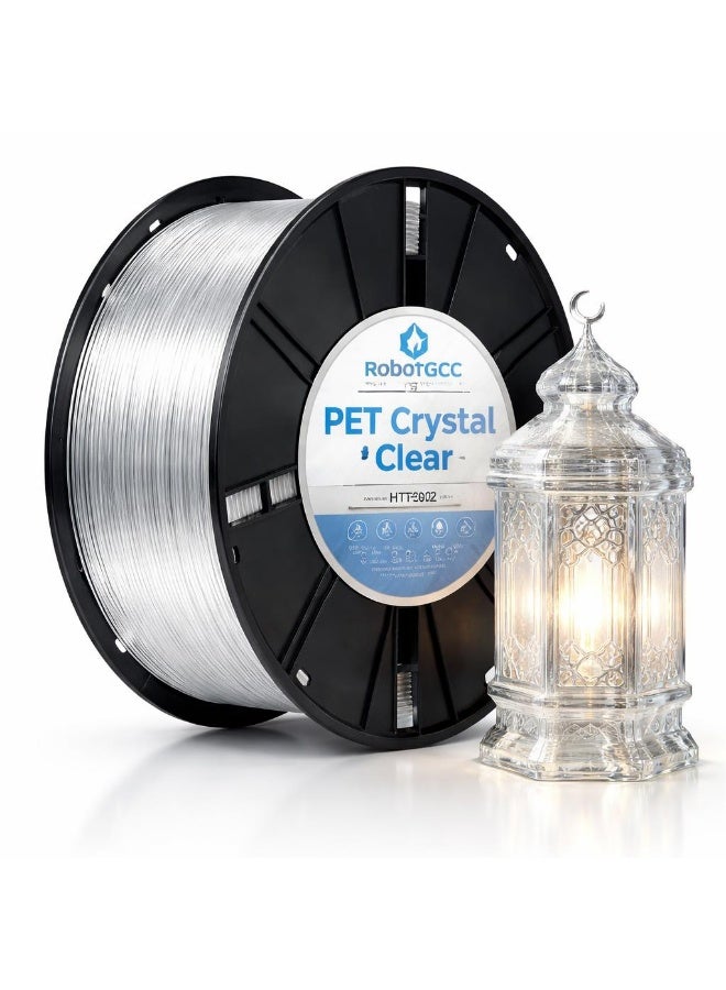 robotgcc PET Crystal Clear 3D Printer Filament 1.75mm Ultra Transparent High Strength Low Moisture Engineering Printing Material Durable FDM Filament for Functional Prototypes Architectural Models Lighting Designs and Advanced Manufacturing - Image 3