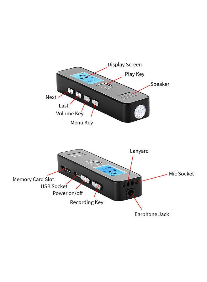 Digital Voice Recorder Audio Dictaphone MP3 Player USB Flash Disk for Meeting