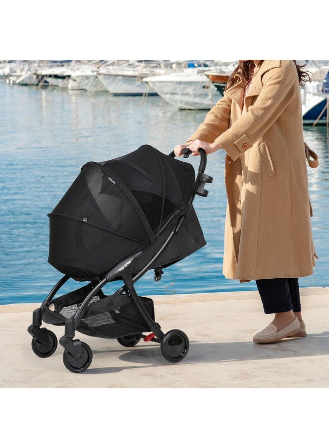 Beberoad Love Universal Stroller Sunshade & Mosquito Net 2-in-1 Stroller Cover UV Protection with 2-Way Zipper (Black) - Image 2