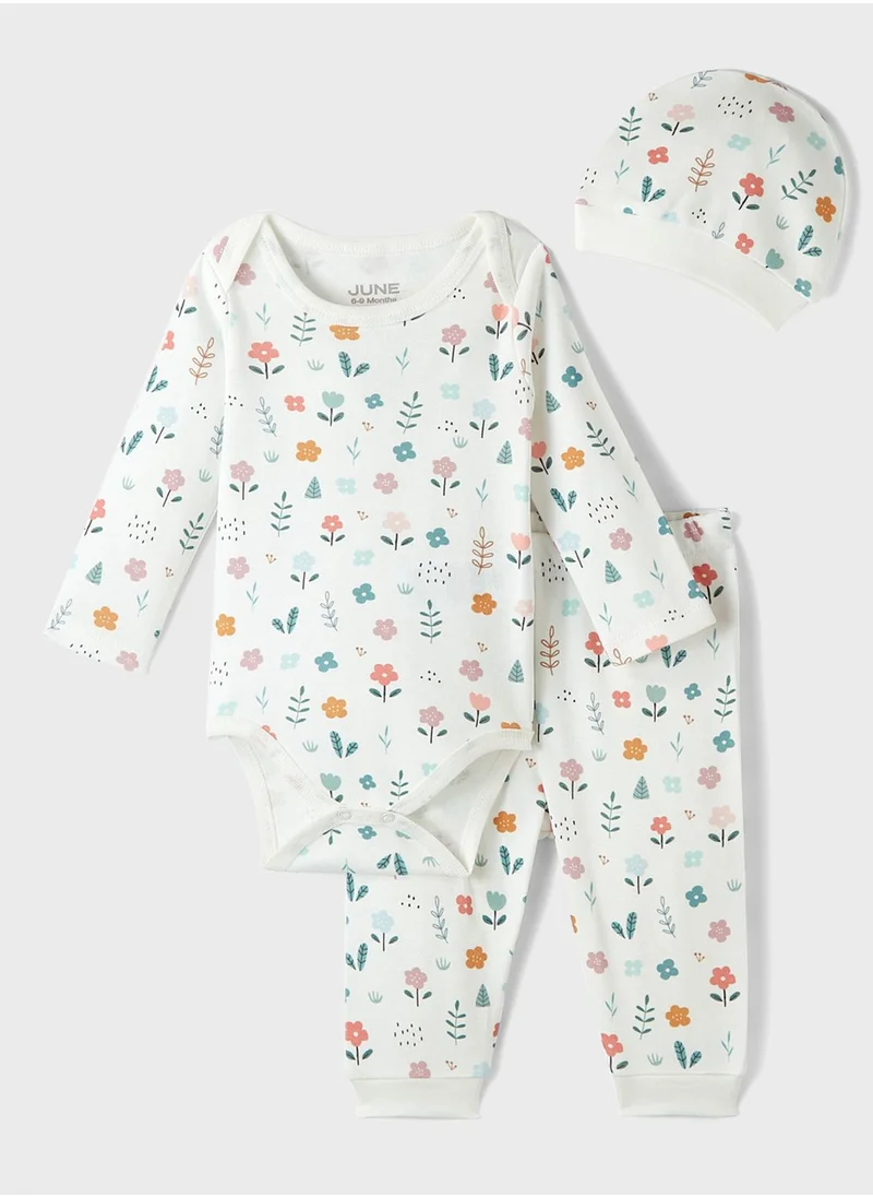 جون Kids 3 Piece Printed Newborn Set