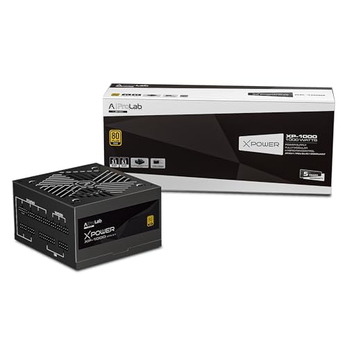 ANT Esports ProLab Design XPower XP-1000 Power Supply Unit|1000w 80+Gold|Fully Modular|Japanese Capacitor|ATX 3.1 PCIE 5.1 Support|450w 12v-2x6 Connector|120mm Hydro Bearing Fan|Black Flat Cables|5 Year Warranty - Image 1
