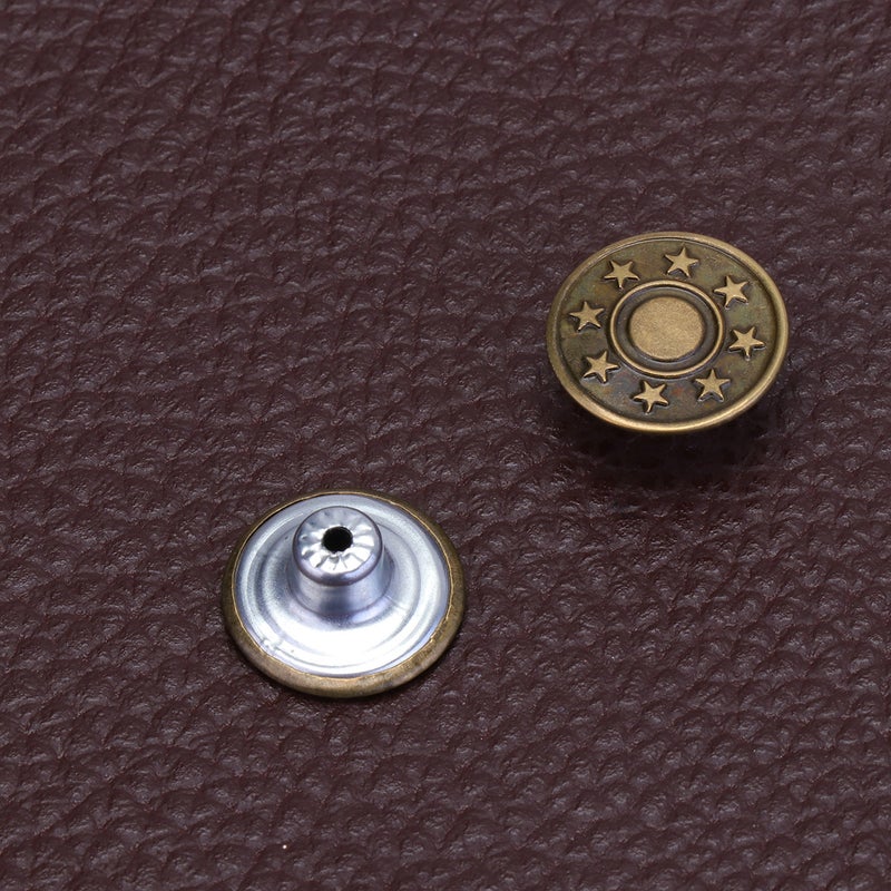 100 Sets 17MM Jeans Buttons Boxed Jeans Buckle Metal Jeans Button Suspender Trousers Buttons Bronze Jeans Buckle for Store Home Use - Image 5