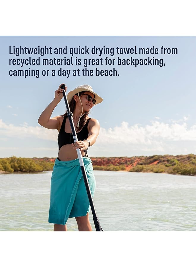 SEA TO SUMMIT Drylite Towel Lightweight Camping and Travel Towel XX Large (33 x 67 inches) Beach Blue Print - Image 2