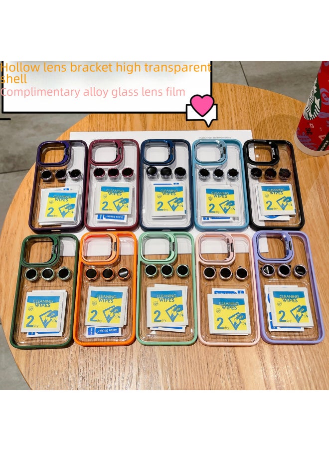 Generic - Digital Cputer/iphone Protective Case For IPhone Mini/13/13 Pro/13 Pro Max Pu Leather Material Slim Design Lightweight Stylish-Color:Bracket Transparent Missing Label 】-Applicable Model:iPhone 14 PR - Image 1